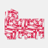 Witte rode abstracte illusie bedankdoosjes (Uitgevouwen)