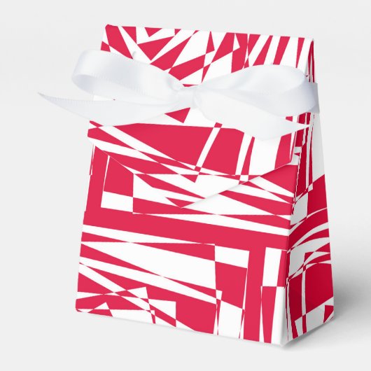Witte rode abstracte illusie bedankdoosjes (Voorkant Zijde)
