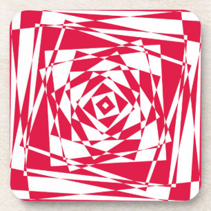 Witte rode abstracte illusie bier onderzetter