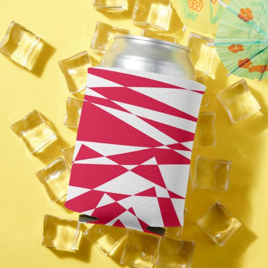 Witte rode abstracte illusie blikjeskoeler (Insitu Zomer)