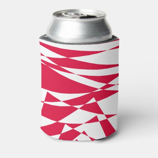 Witte rode abstracte illusie blikjeskoeler (Blikje Achterkant)