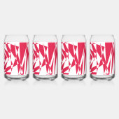 Witte rode abstracte illusie blikvorm glas (Achterkant)