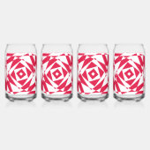 Witte rode abstracte illusie blikvorm glas (Links)