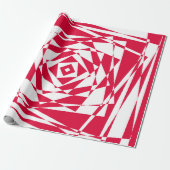 Witte rode abstracte illusie cadeaupapier (Uitgerold)