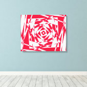 Witte rode abstracte illusie canvas afdruk (Insitu (Houten vloer))