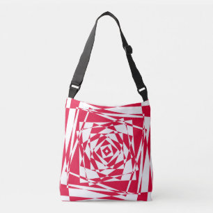 Witte rode abstracte illusie crossbody tas