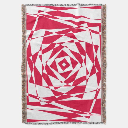 Witte rode abstracte illusie deken (Voorkant Verticaal)