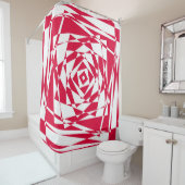 Witte rode abstracte illusie douchegordijn (In situ)