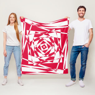 Witte rode abstracte illusie fleece deken