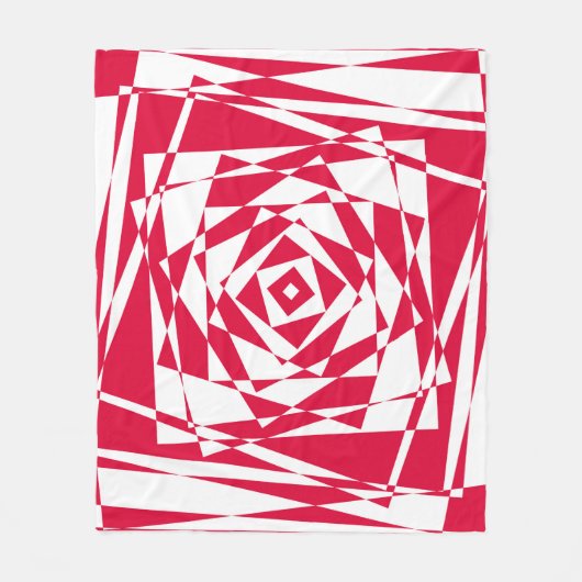 Witte rode abstracte illusie fleece deken (Voorkant)