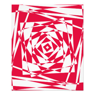 Witte rode abstracte illusie foto afdruk