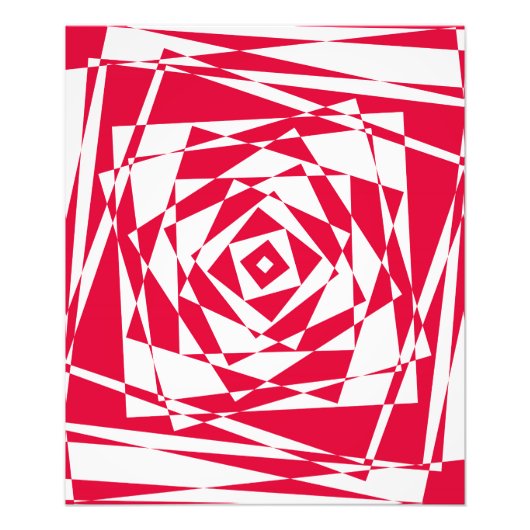 Witte rode abstracte illusie foto afdruk (Voorkant)