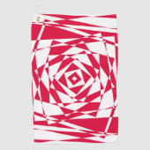 Witte rode abstracte illusie golfhanddoek (Voorkant)