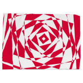 Witte rode abstracte illusie groot cadeauzakje (Achterkant)