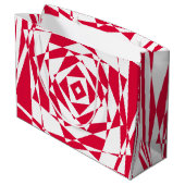 Witte rode abstracte illusie groot cadeauzakje (Achterkant Gekanteld)