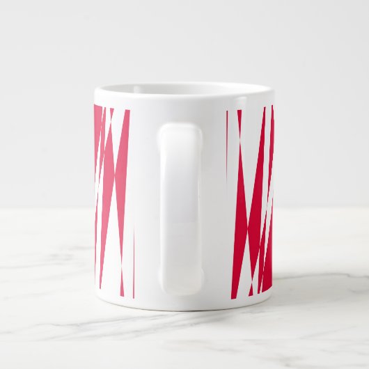 Witte rode abstracte illusie grote koffiekop (Achterkant)