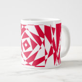 Witte rode abstracte illusie grote koffiekop (Voorkant rechts)