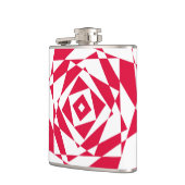 Witte rode abstracte illusie heupfles (Links)