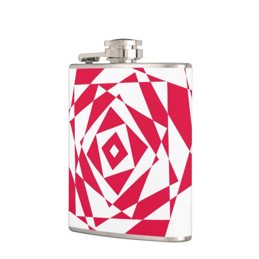 Witte rode abstracte illusie heupfles (Links)