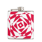 Witte rode abstracte illusie heupfles (Voorkant)