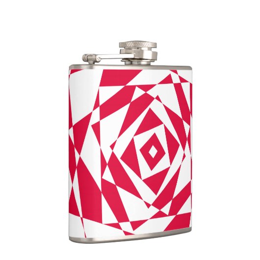 Witte rode abstracte illusie heupfles (Rechts)