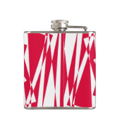 Witte rode abstracte illusie heupfles (Achterkant)