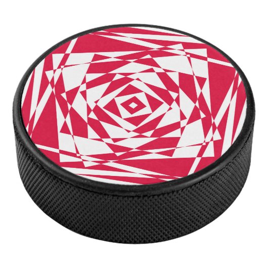 Witte rode abstracte illusie hockey puck (3/4)