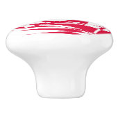 Witte rode abstracte illusie keramische knop (Zijkant)