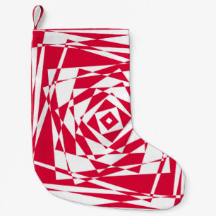 Witte & Rode Abstracte Illusie Kerstkous Kleine Kerstsok
