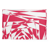 Witte rode abstracte illusie kussensloop (Achterkant-Links)