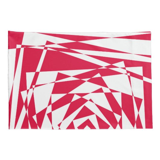 Witte rode abstracte illusie kussensloop (Achterkant-Rechts)