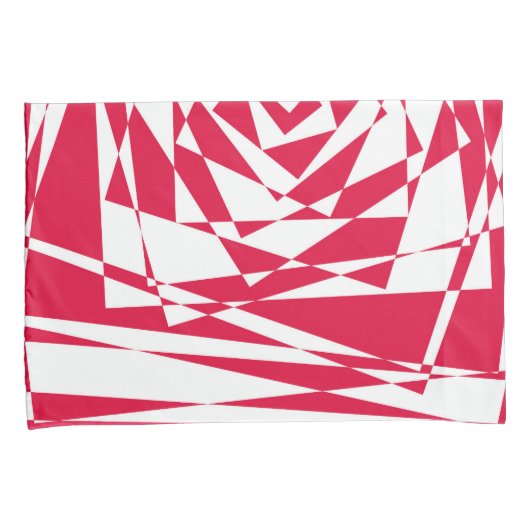 Witte rode abstracte illusie kussensloop (Voorkant-Rechts)