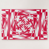 Witte rode abstracte illusie legpuzzel (Horizontaal)