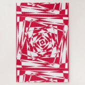 Witte rode abstracte illusie legpuzzel (Verticaal)