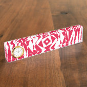 Witte rode abstracte illusie naambordje (Zijkant)