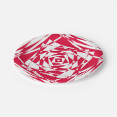 Witte rode abstracte illusie papieren bordje (Gekanteld)