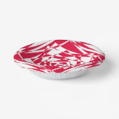 Witte & Rode Abstracte Illusie Papieren Schalen –  Papieren Kommen (Gebogen)