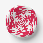 Witte & Rode Abstracte Illusie Papieren Schalen –  Papieren Kommen (Voorkant)