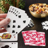 Witte rode abstracte illusie pokerkaarten (Insitu)