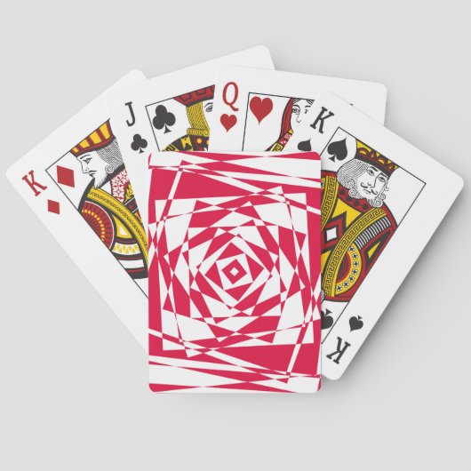 Witte rode abstracte illusie pokerkaarten (Achterkant)