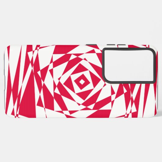 Witte rode abstracte illusie samsung galaxy hoesje (Linkerkant)