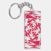 Witte rode abstracte illusie sleutelhanger (Voorkant Links)
