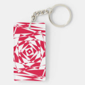 Witte rode abstracte illusie sleutelhanger (achterkant)