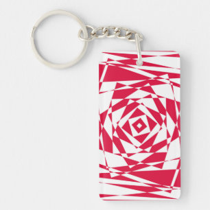 Witte rode abstracte illusie sleutelhanger