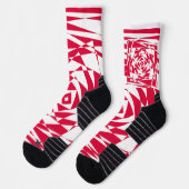 Witte rode abstracte illusie sokken (Links)