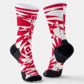 Witte rode abstracte illusie sokken (Gebogen)