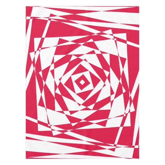 Witte rode abstracte illusie tafelkleed (Voorkant)