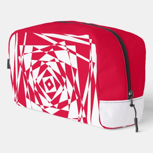 Witte rode abstracte illusie toilettasje (Rechterhoek)