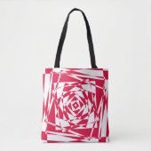 Witte rode abstracte illusie tote bag (Voorkant)