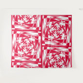 Witte rode abstracte illusie wandkleed (Voorkant (horizontaal))